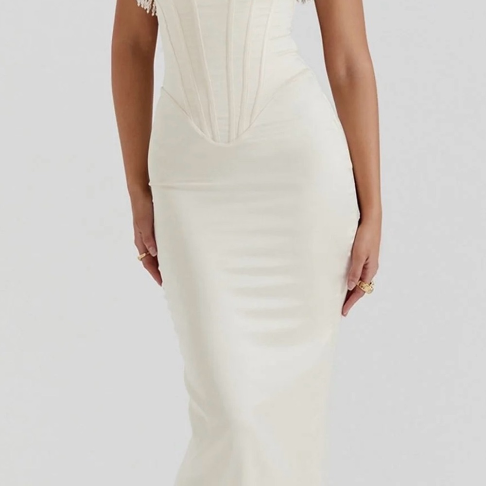 Elegant Cream Corset Dress